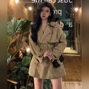MISS Tan Women's Trench Coat